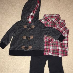 Little boy flannel and jacket set